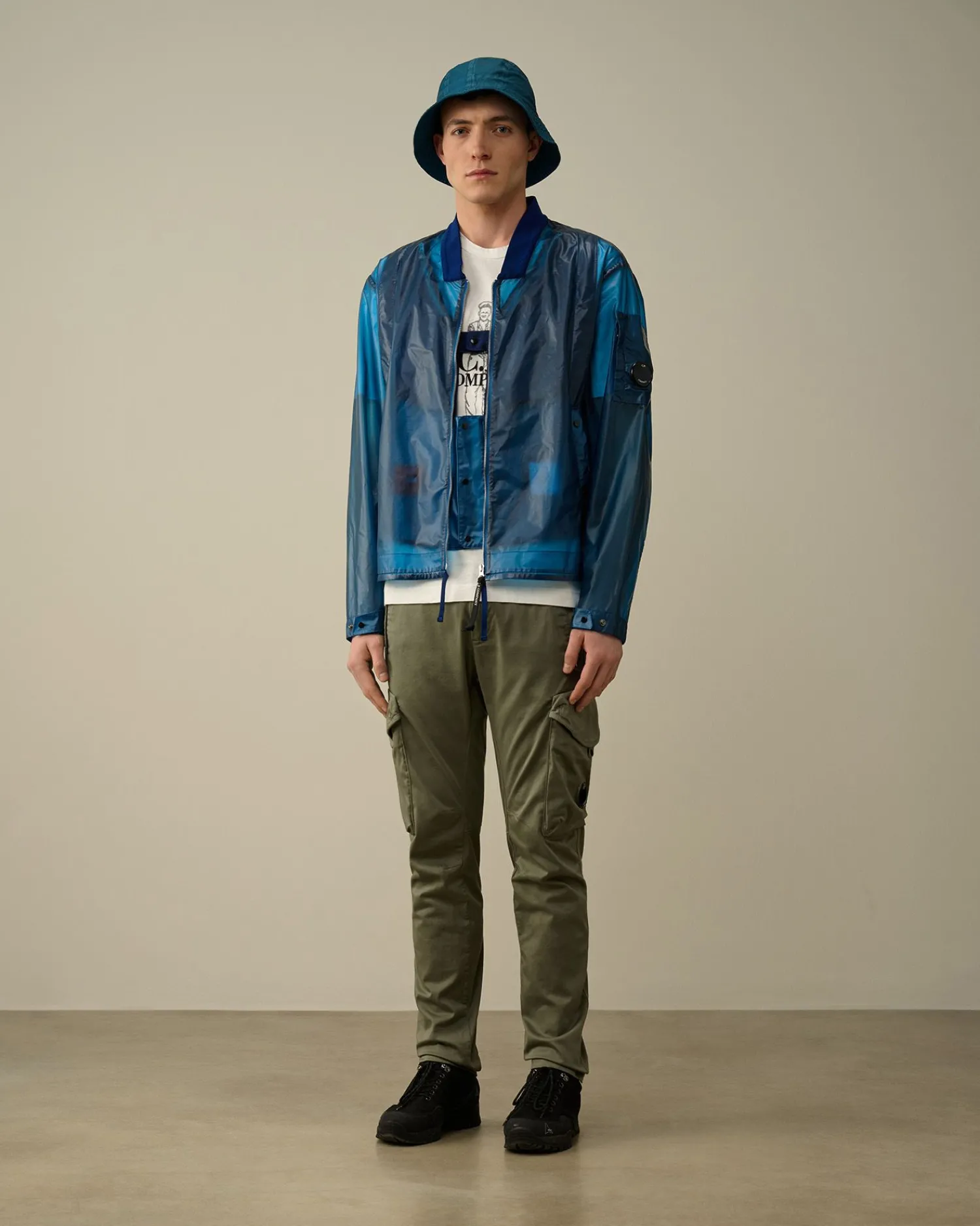 Fashion C.P. Company 50 Fili Gum Mixed Explorer-Jakke Agave Gron