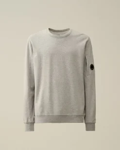 Sale C.P. Company 30/1 Fleece Artisanal Haettetroje Gaze Hvid
