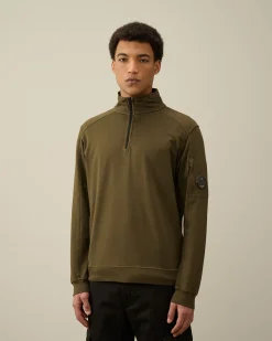 Shop C.P. Company 30/1 Fleece Handvaerkslogo Sweatshirt Gaze Hvid