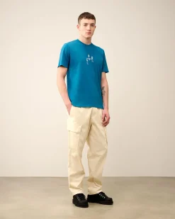 Outlet C.P. Company 24/1 Jersey Artisanal Card T-Shirt Gaze Hvid