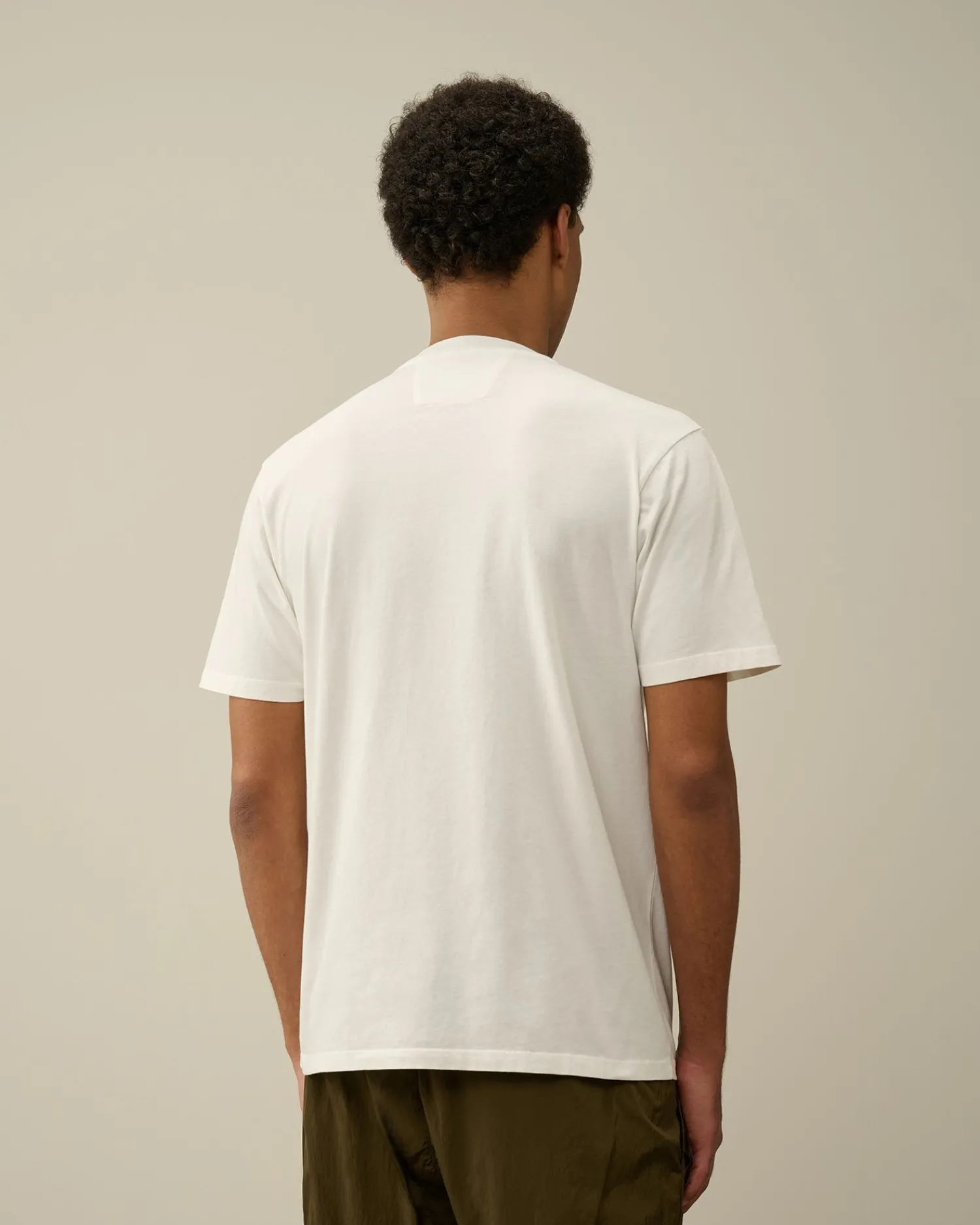 Cheap C.P. Company 24/1 Jersey Artisanal Logo T-Shirt Gaze Hvid