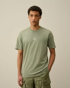Sale C.P. Company 24/1 Jersey Artisanal Three Cards T-Shirt Agave Gron