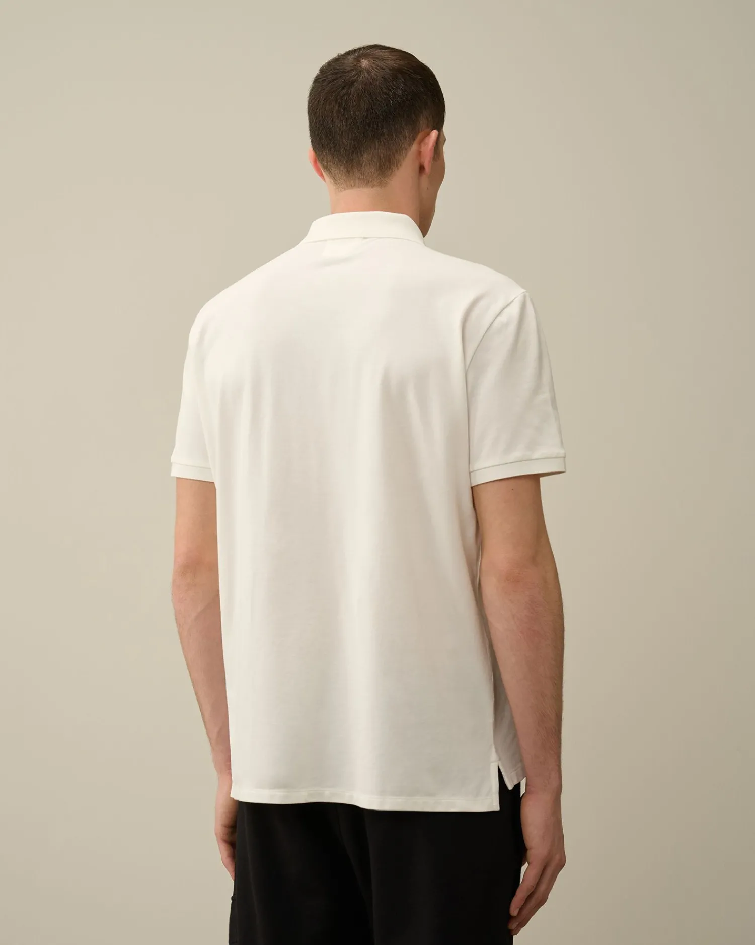 Discount C.P. Company 24/1 Jersey Artisanal Three Cards T-Shirt Gaze Hvid