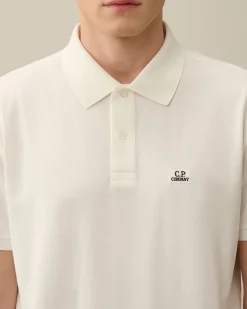 Discount C.P. Company 24/1 Jersey Artisanal Three Cards T-Shirt Gaze Hvid