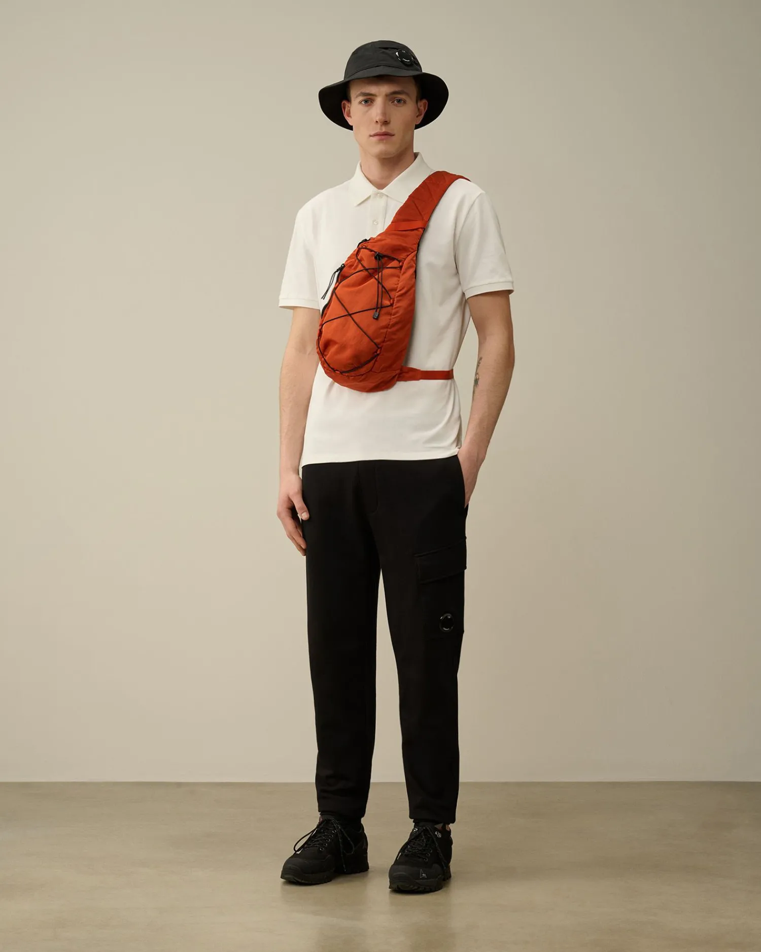 Discount C.P. Company 24/1 Jersey Artisanal Three Cards T-Shirt Gaze Hvid