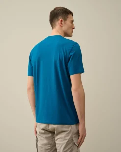 Discount C.P. Company 24/1 Jersey Artisanal Three Cards T-Shirt Wienerbrod Shell-Orange