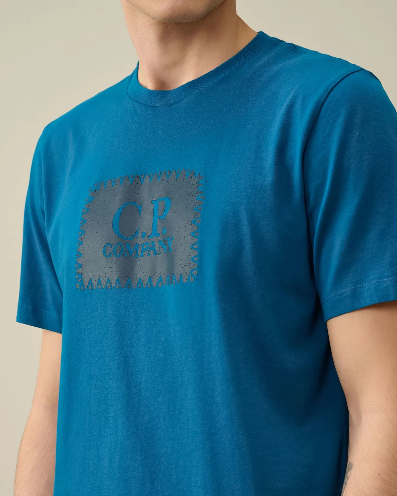 Discount C.P. Company 24/1 Jersey Artisanal Three Cards T-Shirt Wienerbrod Shell-Orange