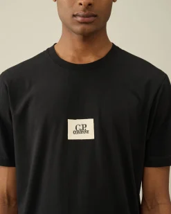 Clearance C.P. Company 20/1 Jersey Boxy Logo T-Shirt Green Bay