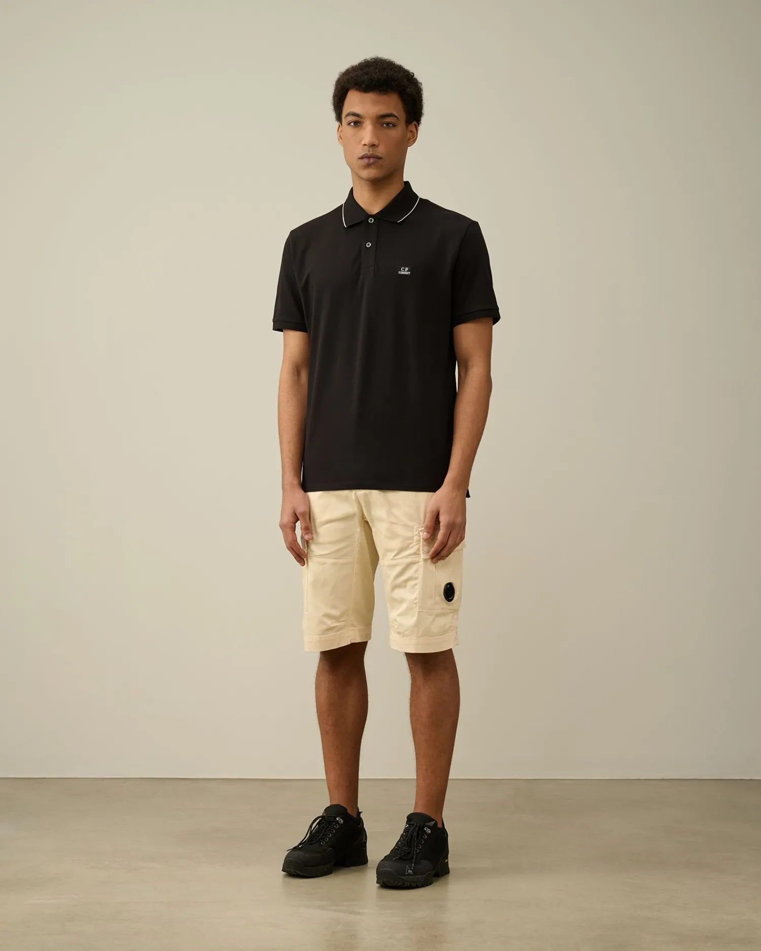 Fashion C.P. Company 20/1 Jersey Boxy Logo T-Shirt Pistacie Shell-Beige