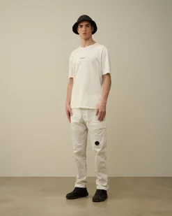 Outlet C.P. Company 20/1 Jersey Boxy Logo T-Shirt Total Eclipse-Blue