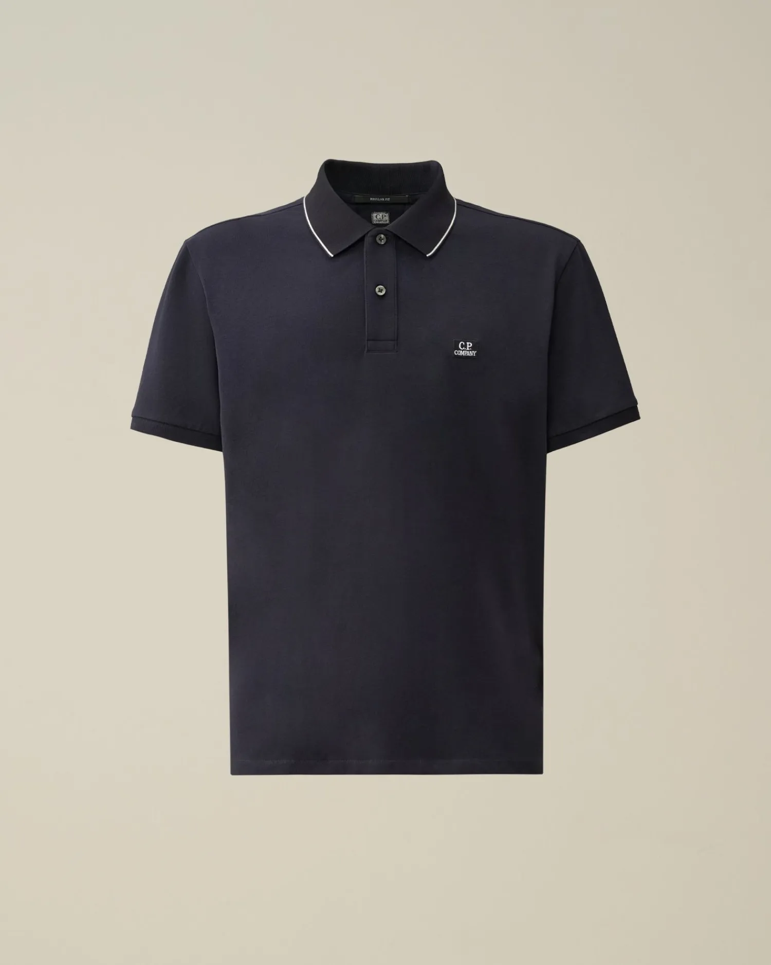 Shop C.P. Company 20/1 Jersey Boxy Polo Shirt Sort