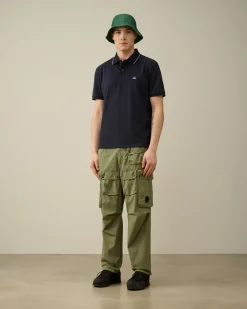 Shop C.P. Company 20/1 Jersey Boxy Polo Shirt Sort