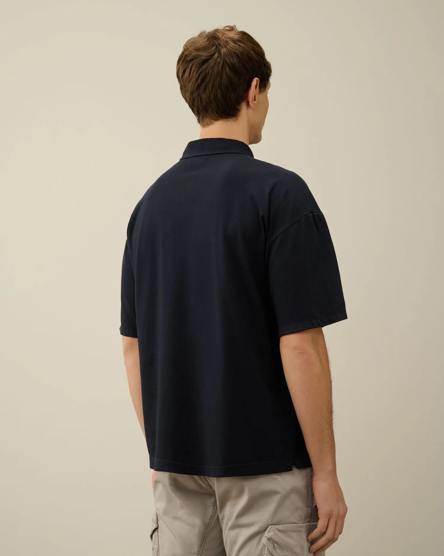Best C.P. Company 20/1 Jersey Boxy Polo Shirt Total Eclipse-Blue
