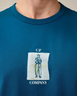 Fashion C.P. Company 1020 Jersey British Sailor T-Shirt Gaze Hvid