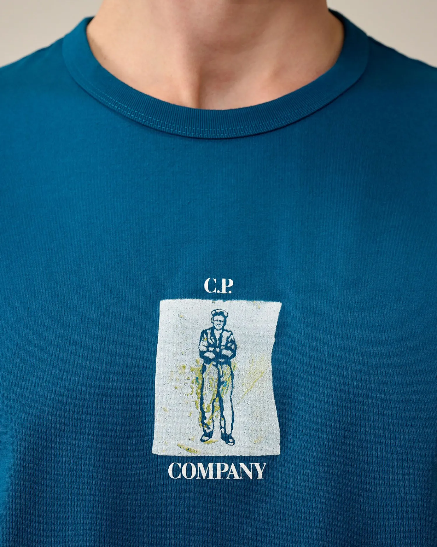 Fashion C.P. Company 1020 Jersey British Sailor T-Shirt Gaze Hvid