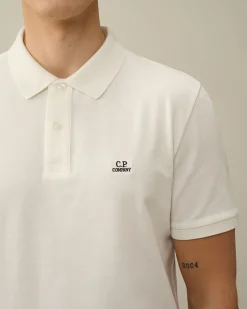 Sale C.P. Company 24/1 Jersey Garment Dyed Logo T-Shirt Gaze Hvid