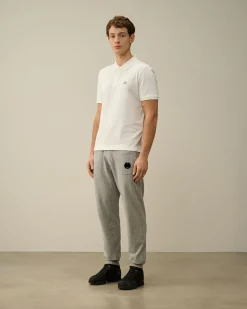 Sale C.P. Company 24/1 Jersey Garment Dyed Logo T-Shirt Gaze Hvid