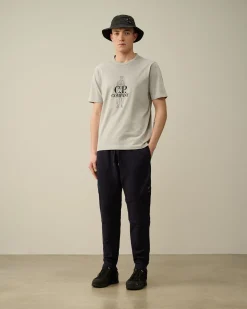 Hot C.P. Company 30/1 Jersey Goggle T-Shirt Gaze Hvid