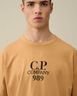 Best C.P. Company 30/1 Jersey Goggle T-Shirt Gra Melange