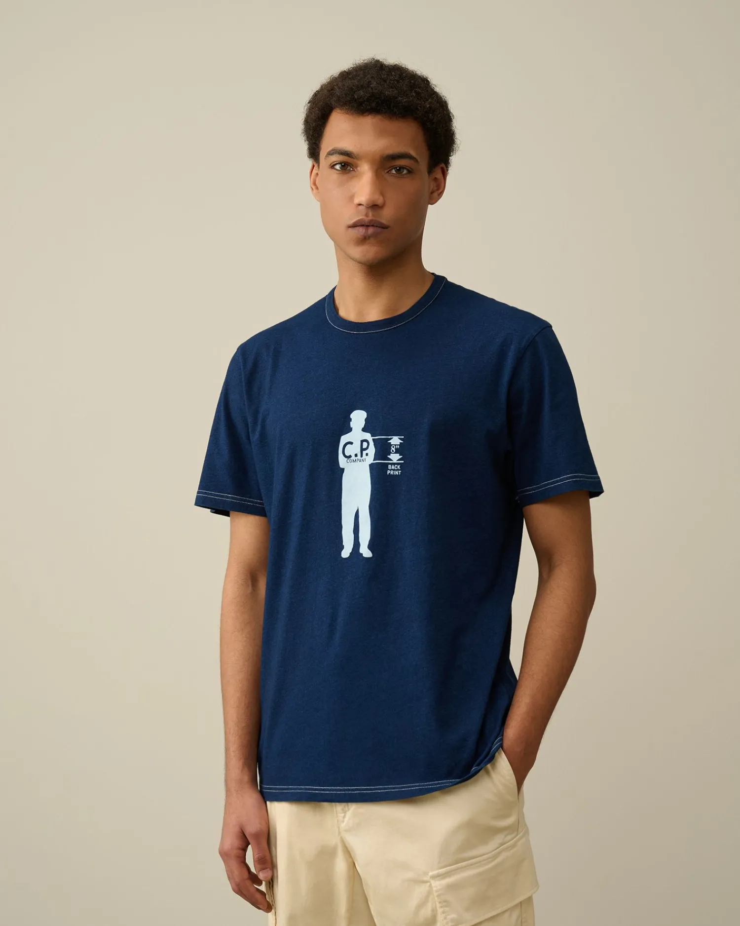 Shop C.P. Company 30/1 Jersey Grafisk T-Shirt Pistacie Shell-Beige