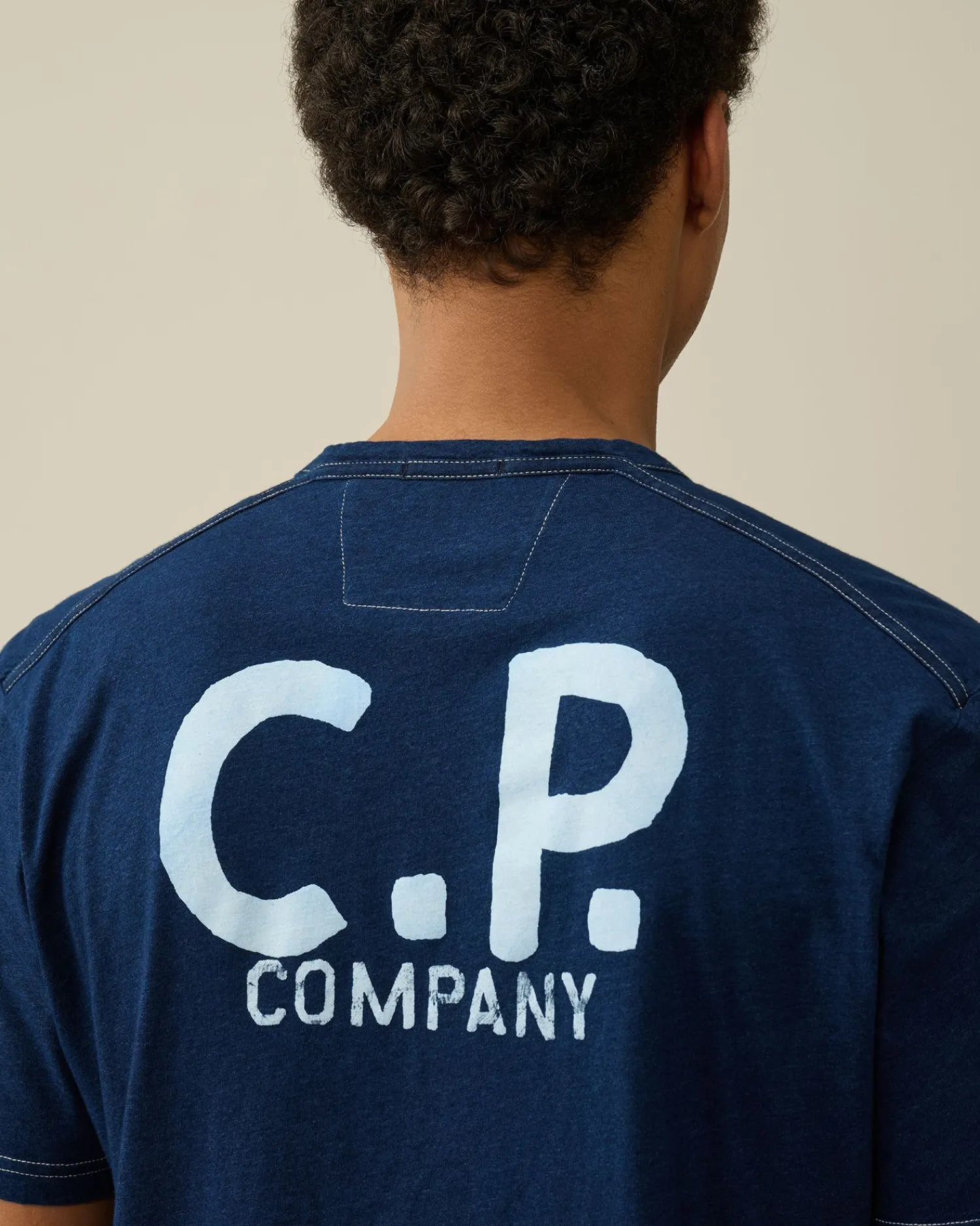 Shop C.P. Company 30/1 Jersey Grafisk T-Shirt Pistacie Shell-Beige