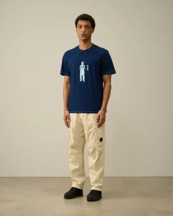 Shop C.P. Company 30/1 Jersey Grafisk T-Shirt Pistacie Shell-Beige