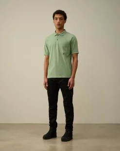 Sale C.P. Company 30/1 Jersey Langaermet Logo T-Shirt Sort