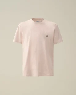 Hot C.P. Company 30/1 Jersey Logo T-Shirt Himmelsk Pink