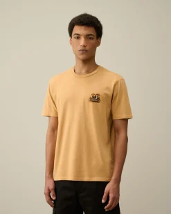 Fashion C.P. Company 30/1 Jersey Logo T-Shirt Pistacie Shell-Beige