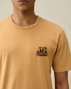 Fashion C.P. Company 30/1 Jersey Logo T-Shirt Pistacie Shell-Beige