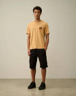 Fashion C.P. Company 30/1 Jersey Logo T-Shirt Pistacie Shell-Beige