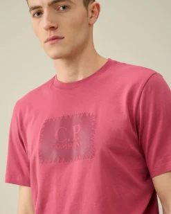 Online C.P. Company 30/1 Jersey Logo T-Shirt Gaze Hvid