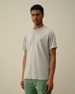 Best Sale C.P. Company 30/1 Jersey Logo T-Shirt Gaze Hvid