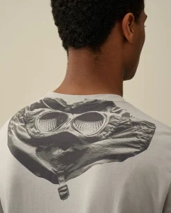 Best Sale C.P. Company 30/1 Jersey Logo T-Shirt Gaze Hvid