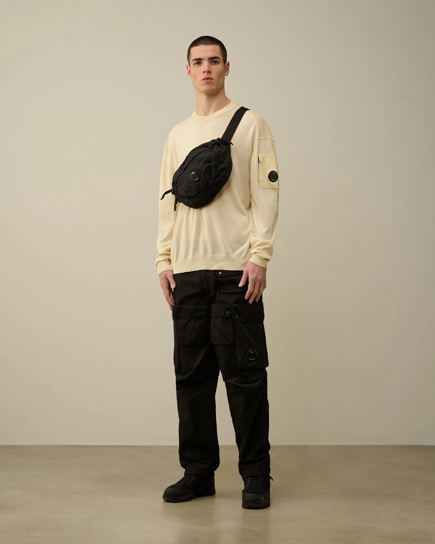 Best C.P. Company 30/1 Jersey Relaxed Logo T-Shirt Gaze Hvid