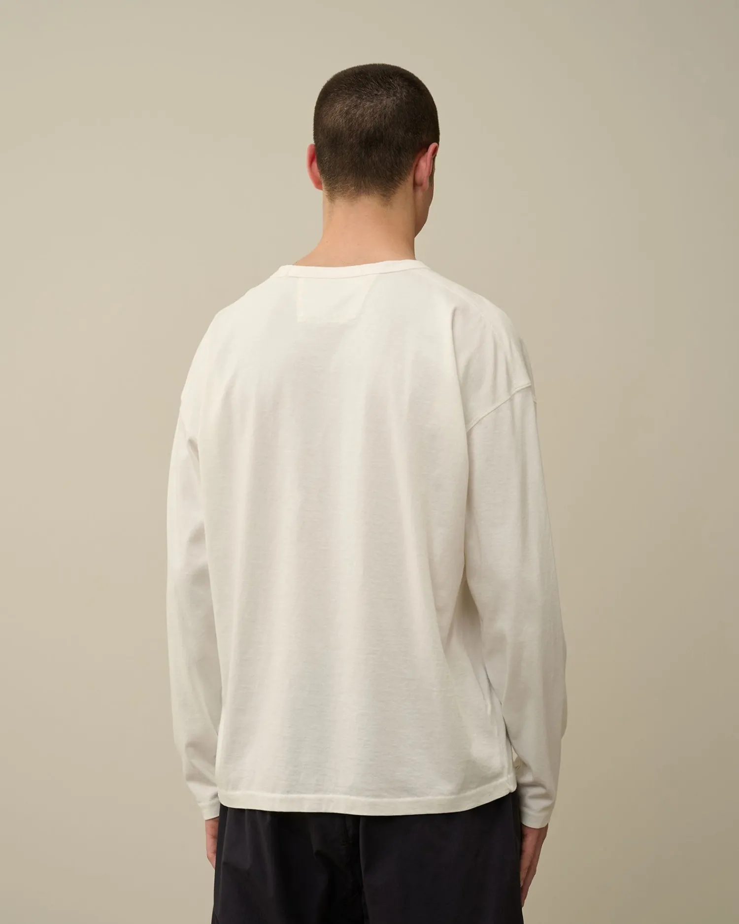 Discount C.P. Company 24/1 Jersey Resist Dyed Logo T-Shirt Blaek Bla