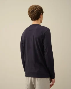 Cheap C.P. Company 70/2 Mercerized Jersey Langaermet T-Shirt Sort