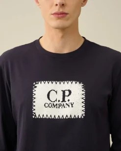 Cheap C.P. Company 70/2 Mercerized Jersey Langaermet T-Shirt Sort