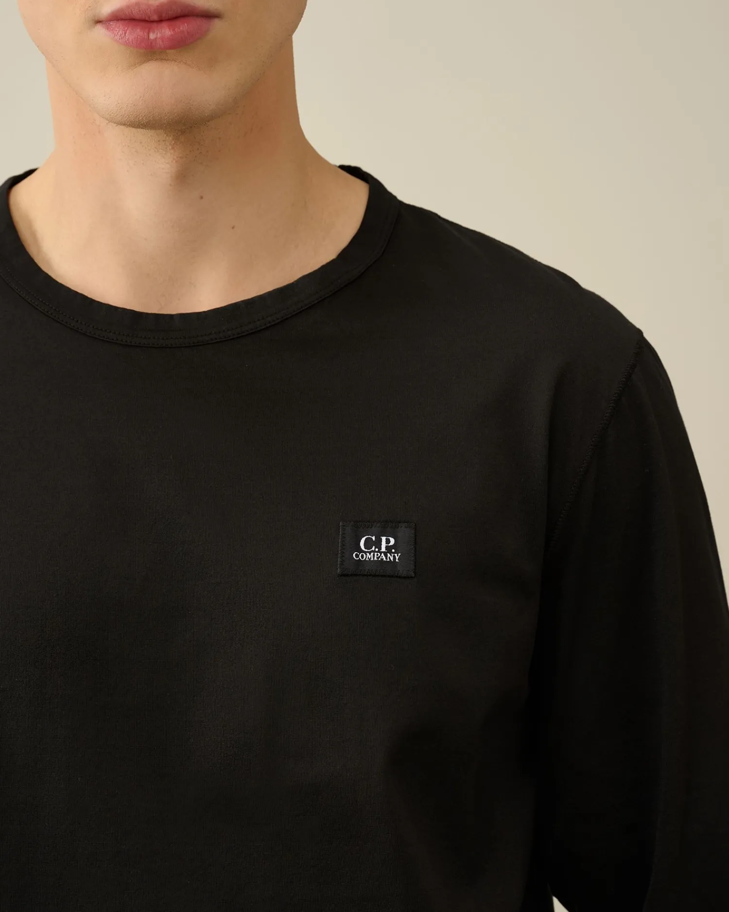 Fashion C.P. Company 70/2 Mercerized Jersey Logo T-Shirt Sort