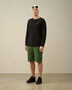 Fashion C.P. Company 70/2 Mercerized Jersey Logo T-Shirt Sort