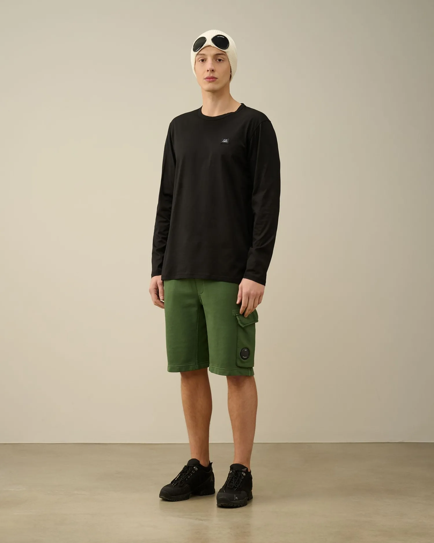 Fashion C.P. Company 70/2 Mercerized Jersey Logo T-Shirt Sort