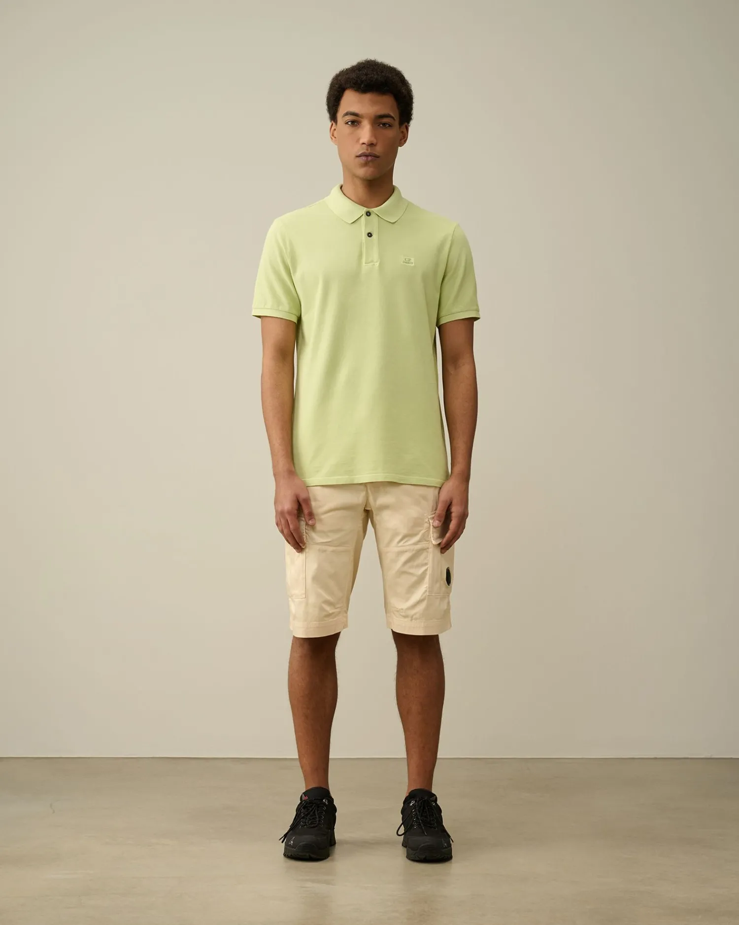 Outlet C.P. Company 30/2 Mercerized Jersey Twisted Graphic T-Shirt Blaek Bla