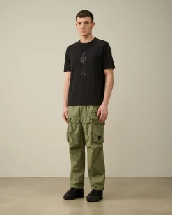 Online C.P. Company 30/2 Mercerized Jersey Twisted Graphic T-Shirt Pistacie Shell-Beige
