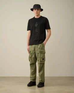 Online C.P. Company 30/2 Mercerized Jersey Twisted Graphic T-Shirt Pistacie Shell-Beige