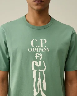 Best Sale C.P. Company 30/2 Mercerized Jersey Twisted Pocket T-Shirt Pistacie Shell-Beige