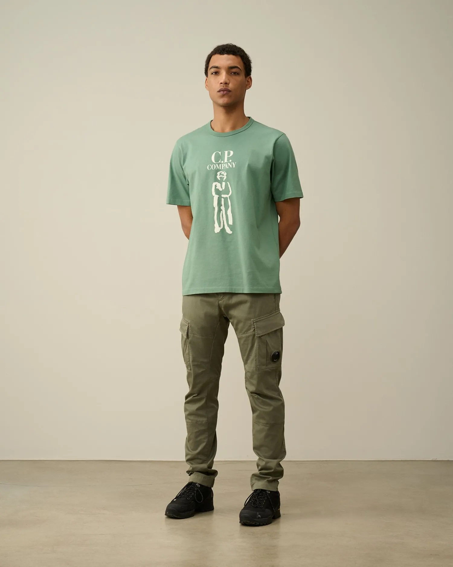 Best Sale C.P. Company 30/2 Mercerized Jersey Twisted Pocket T-Shirt Pistacie Shell-Beige