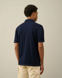Fashion C.P. Company 30/2 Mercerized Jersey Twisted British Sailor T-Shirt Total Eclipse-Blue