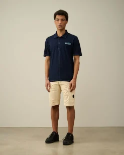 Fashion C.P. Company 30/2 Mercerized Jersey Twisted British Sailor T-Shirt Total Eclipse-Blue