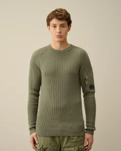 Clearance C.P. Company 30/2 Mercerized Jersey Twisted British Sailor T-Shirt Pistacie Shell-Beige
