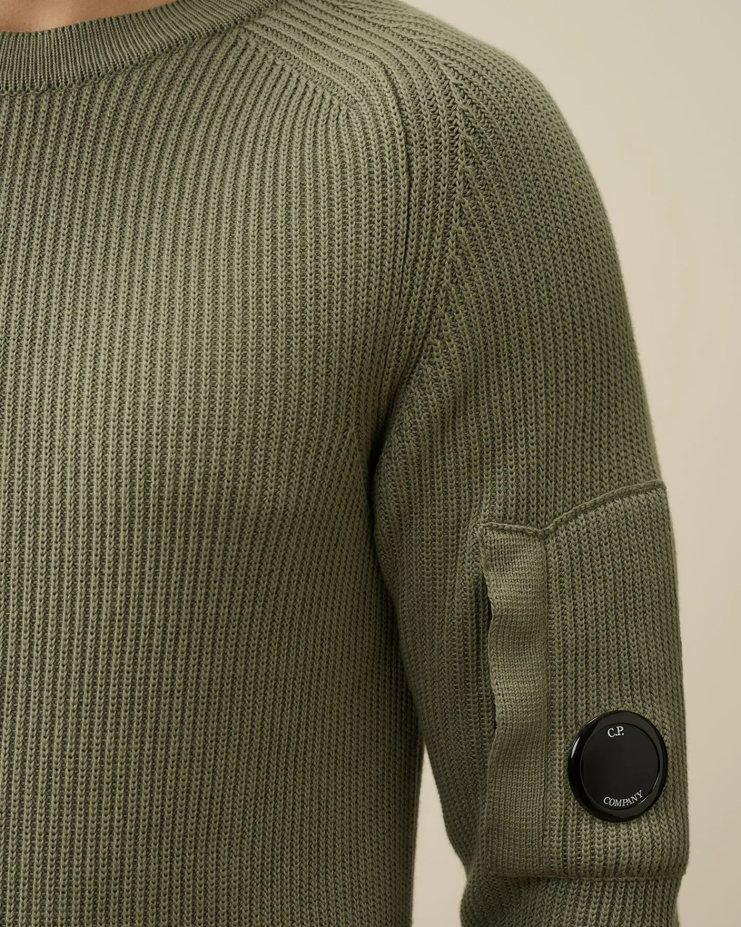 Clearance C.P. Company 30/2 Mercerized Jersey Twisted British Sailor T-Shirt Pistacie Shell-Beige